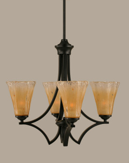 Zilo Four Light Chandelier in Matte Black (200|564-MB-720)