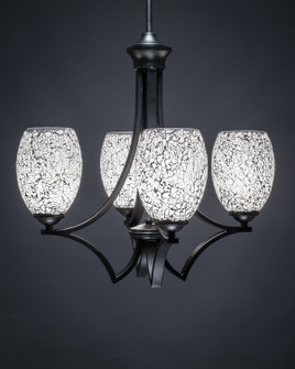 Zilo Four Light Chandelier in Matte Black (200|564-MB-4165)