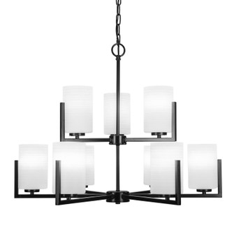 Atlas Nine Light Chandelier in Matte Black (200|4509-MB-4061)