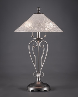 Olde Iron Two Light Table Lamp in Brushed Nickel (200|42-BN-411)