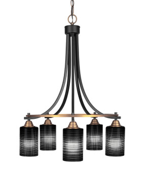 Paramount Five Light Chandelier in Matte Black & Brass (200|3415-MBBR-4069)