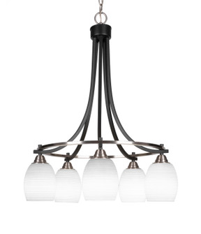 Paramount Five Light Chandelier in Matte Black & Brushed Nickel (200|3415-MBBN-4021)