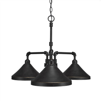 Vintage Three Light Chandelier in Dark Granite (200|283-DG-418)