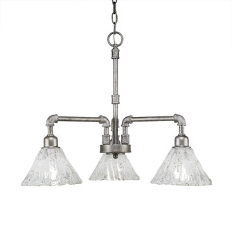 Vintage Three Light Chandelier in Aged Silver (200|283-AS-7195)