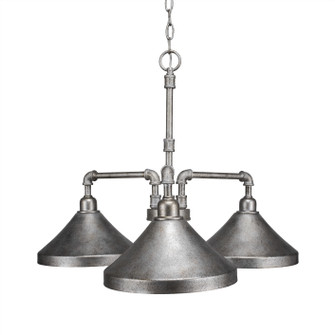 Vintage Three Light Chandelier in Aged Silver (200|283-AS-418)