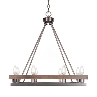 Belmont Eight Light Chandelier in Graphite & Painted Distressed Wood-look (200|2738-GPDW)
