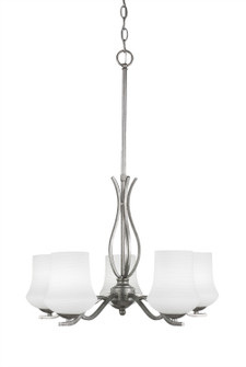 Revo Five Light Chandelier in Aged Silver (200|245-AS-681)