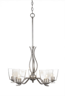 Revo Five Light Chandelier in Aged Silver (200|245-AS-461)