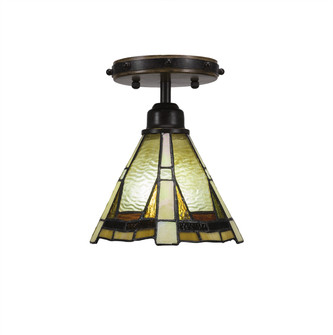 Blacksmith One Light Semi-Flush Mount in Painted Wood-Look & Dark Granite (200|1767-9345)