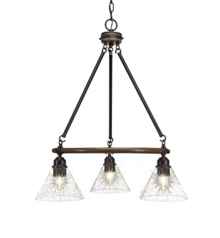 Blacksmith Three Light Chandelier in Painted Wood-Look & Dark Granite (200|1766-302)