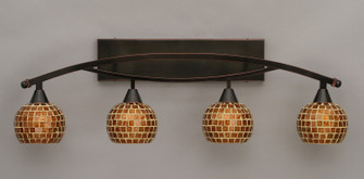 Bow Four Light Bath Bar in Black Copper (200|174-BC-402)