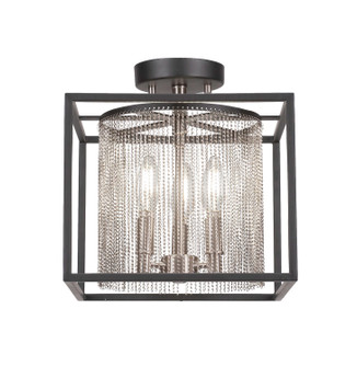 Cadina Three Light Semi-Flush Mount in Matte Black & Brushed Nickel (200|1337-MBBN)