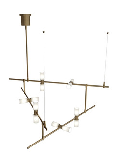ModernRail LED Chandelier in Aged Brass (182|700MDCHCRS)
