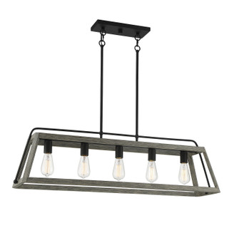 Hasting Five Light Linear Chandelier in Noblewood with Iron (51|1-8892-5-101)