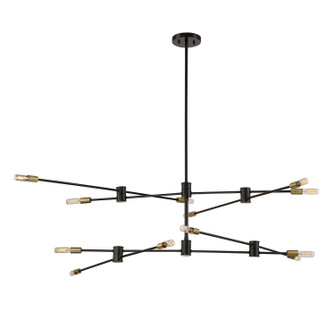 Lyrique 12 Light Chandelier in Bronze with Brass Accents (51|1-7001-12-77)