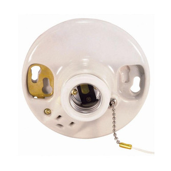 Ceiling Receptacle On-Off Pull Chain W/Grounded Convenience Outlet in Glazed (230|90-444)