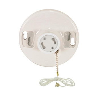 Phenolic Gu24 On-Off Pull Chain Ceiling Receptacle in White (230|90-2581)