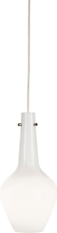 Jonathan Adler Capri One Light Pendant in White Cased Glass w/Polished Nickel (165|WH734)