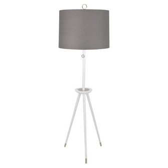 Jonathan Adler Ventana One Light Floor Lamp in White Wood w/Polished Nickel (165|WH671)