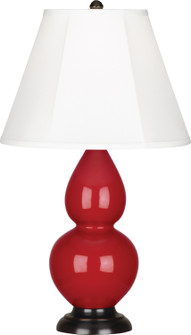 Small Double Gourd One Light Accent Lamp in Ruby Red Glazed Ceramic w/Deep Patina Bronze (165|RR11)