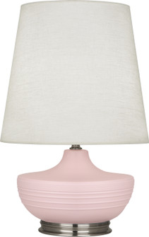 Michael Berman Nolan One Light Table Lamp in Matte Woodrose Glazed Ceramic w/Dark Antique Nickel (165|MWR23)