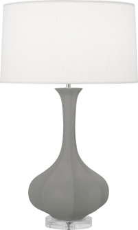 Pike One Light Table Lamp in MatteSmoky Taupe Glazed Ceramic w/Lucite Base (165|MST96)