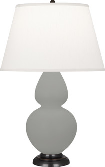 Double Gourd One Light Table Lamp in Matte Smoky Taupe Glazed Ceramic w/Deep Patina Bronze (165|MST57)