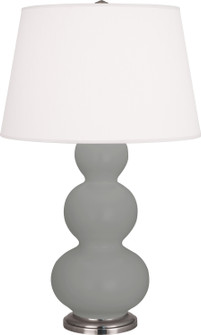 Triple Gourd One Light Table Lamp in Matte Smokey Taupe Glazed Ceramic w/Antique Silver (165|MST42)