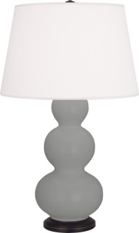 Triple Gourd One Light Table Lamp in Matte Smoky Taupe Glazed Ceramic w/Deep Patina Bronze (165|MST41)