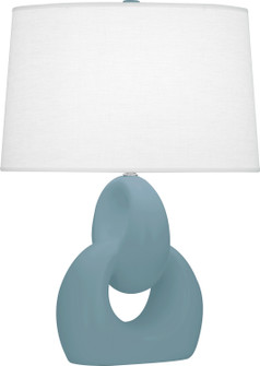 Fusion One Light Table Lamp in Matte Steel Blue Glazed Ceramic w/Polished Nickel (165|MOB81)