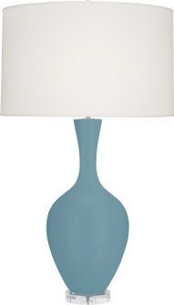 Audrey One Light Table Lamp in Matte Steel Blue Glazed Ceramic (165|MOB80)