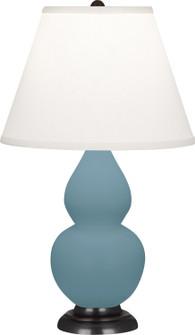 Small Double Gourd One Light Accent Lamp in Matte Steel Blue Glazed Ceramic w/Bronze (165|MOB51)