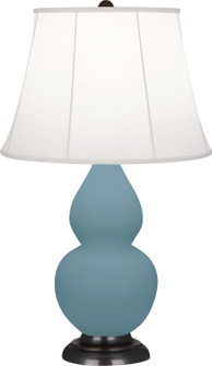 Small Double Gourd One Light Accent Lamp in Matte Steel Blue Glazed Ceramic w/Bronze (165|MOB11)