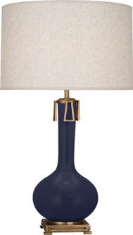 Athena One Light Table Lamp in Matte Midnight Blue Glazed Ceramic w/Aged Brass (165|MMB92)