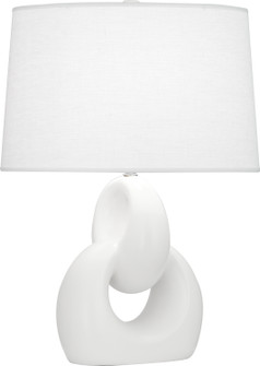 Fusion One Light Table Lamp in Matte Lily Glazed Ceramic w/Polished Nickel (165|MLY81)