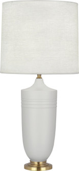 Michael Berman Hadrian One Light Table Lamp in Matte Dove Glazed Ceramic w/Modern Brass (165|MDV27)