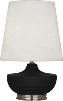 Michael Berman Nolan One Light Table Lamp in Matte Dark Coal Glazed Ceramic w/Dark Antique Nickel (165|MDC23)