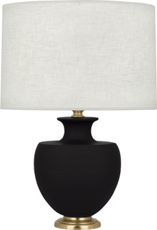 Michael Berman Atlas One Light Table Lamp in Matte Dark Coal Glazed Ceramic w/Modern Brass (165|MDC21)