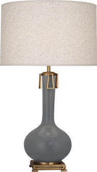 Athena One Light Table Lamp in Matte Ash Glazed Ceramic w/Aged Brass (165|MCR92)