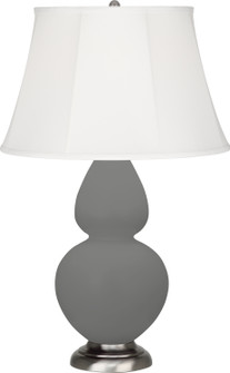Double Gourd One Light Table Lamp in Matte Ash Glazed Ceramic w/Antique Silver (165|MCR58)