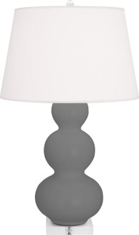 Triple Gourd One Light Table Lamp in Matte Ash Glazed Ceramic w/Lucite Base (165|MCR43)