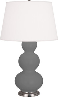 Triple Gourd One Light Table Lamp in Matte Ash Glazed Ceramic w/Antique Silver (165|MCR42)