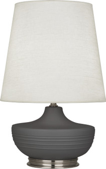 Michael Berman Nolan One Light Table Lamp in Matte Ash Glazed Ceramic w/Dark Antique Nickel (165|MCR23)