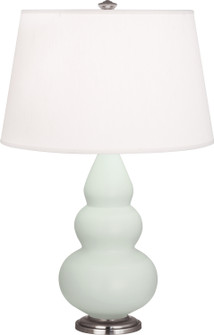 Small Triple Gourd One Light Accent Lamp in Matte Celadon Glazed Ceramic w/Antique Silver (165|MCL32)