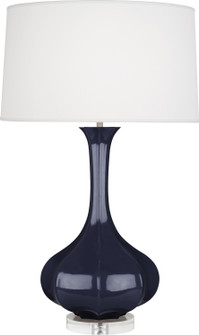 Pike One Light Table Lamp in Midnight Blue Glazed Ceramic Lucite Base (165|MB996)