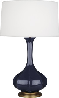 Pike One Light Table Lamp in Midnight Blue Glazed Ceramic w/Aged Brass (165|MB994)