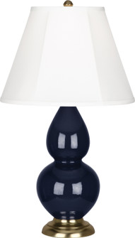 Small Double Gourd One Light Accent Lamp in Midnight Blue Glazed Ceramic w/Antique Brass (165|MB10)