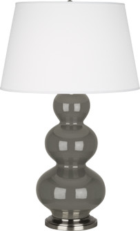 Triple Gourd One Light Table Lamp in Ash Glazed Ceramic w/Antique Silver (165|CR42X)