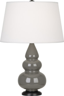 Small Triple Gourd One Light Accent Lamp in Ash Glazed Ceramic w/Deep Patina Bronze (165|CR31X)