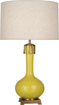 Athena One Light Table Lamp in Citron Glazed Ceramic w/Aged Brass (165|CI992)